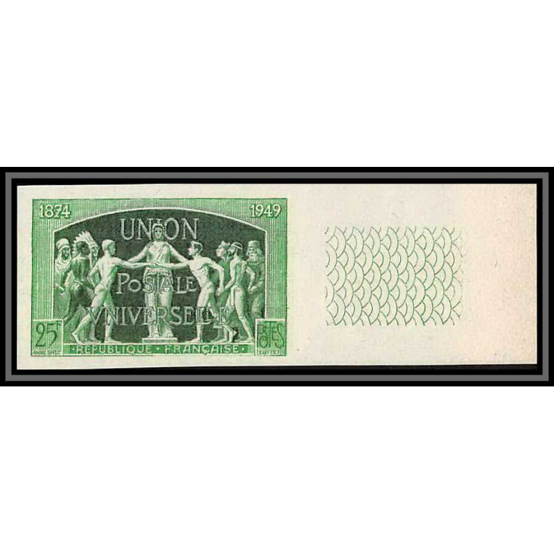 France N°852 upu 1949 cote 200 Essai proof Non dentelé imperf vert cote maury 260 euros