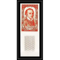 France N°867 André-Marie de Chénier revolution francaise 1789 1950 Essai trial proof Non dentelé ** MNH Imperf