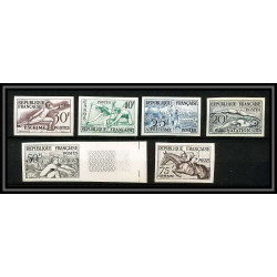 France N°960/965 jeux olympiques (olympic games) d'Helsinki 1952 Essai trial color proof Non dentelé imperf ** MNH