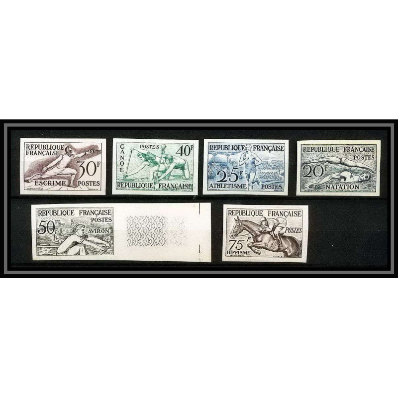France N°960/965 jeux olympiques (olympic games) d'Helsinki 1952 Essai trial color proof Non dentelé imperf ** MNH