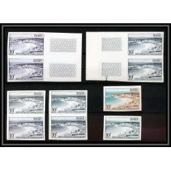 France N°978 Série touristique. Royan lot de 10 valeurs Essai (trial color proof) + Non dentelé imperf ** MNH