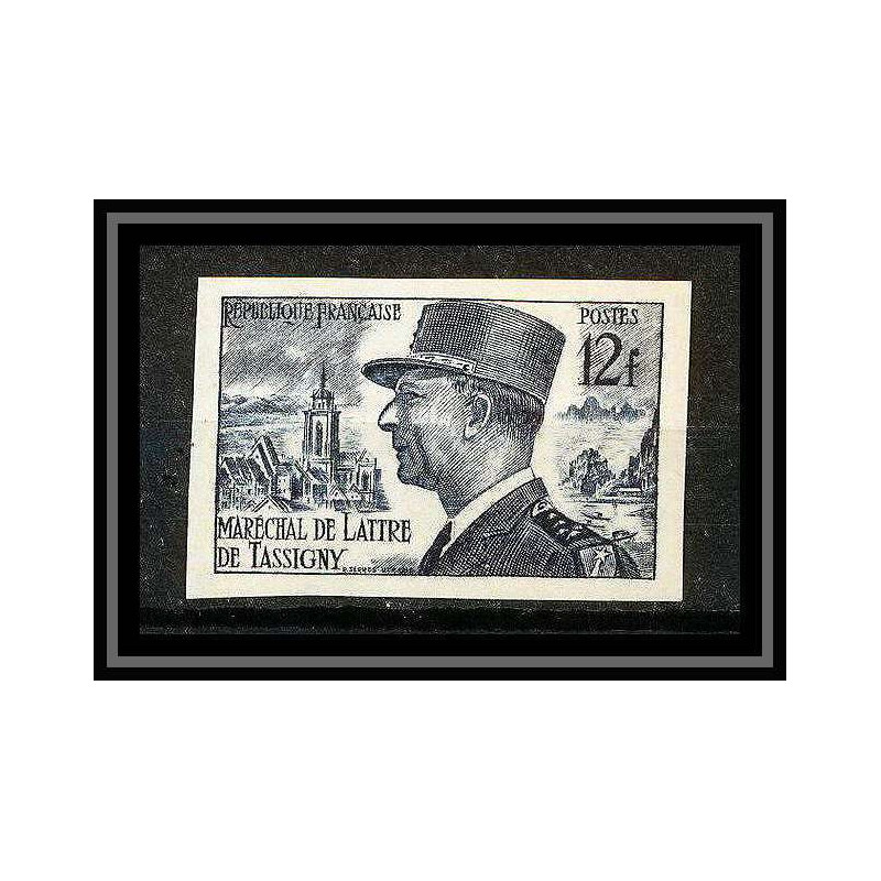France N°982 Maréchal de Lattre de Tassigny Essai (trial color proof) Non dentelé imperf ** MNH