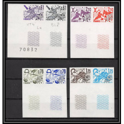 France préoblitere PREO N°154 / 157 signe du zodiaque zodiac sign lot de 8 Essai proof Non dentelé imperf **