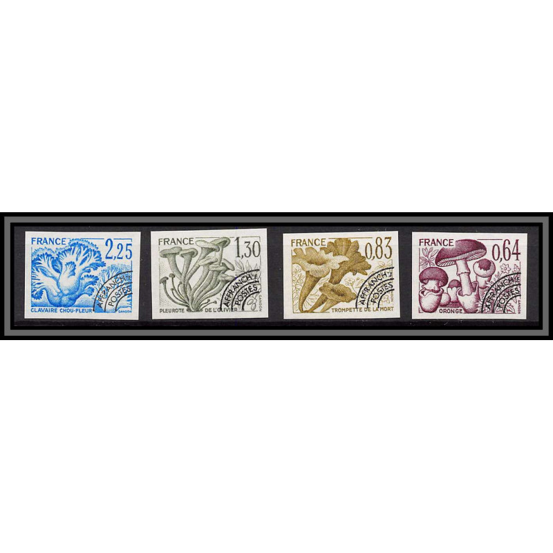 France préoblitere PREO N°158/161 Champignons mushroom funghi Non dentelé ** MNH Imperf essais essai 1979