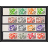 France préoblitere PREO N°158/161 Champignons mushroom funghi Non dentelé ** MNH Imperf essais essai 1979 bandes de 4