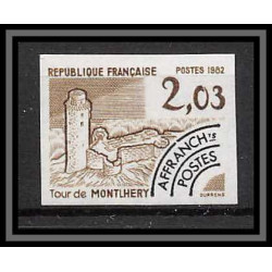 France préoblitere PREO N°176 monument Montlhery (Essonne) chateau castle Non dentelé ** MNH (Imperf) essai proof 