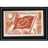 France Service N°20 conseil de l'europe europa drapeau flag Essai proof Non dentelé imperf ** mnh