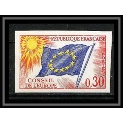 France Service N°30 conseil de l'europe europa drapeau flag Non dentelé ** MNH (Imperf) cote 55