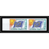 France Service N°33 paire conseil de l'europe europa drapeau flag Non dentelé ** MNH (Imperf) cote 110