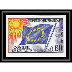 France Service N°34 conseil de l'europe europa drapeau flag Non dentelé ** MNH (Imperf)