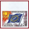 France Service N°35 conseil de l'europe europa drapeau flag Non dentelé ** MNH (Imperf) cote 55