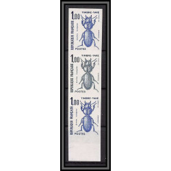France Taxe N°106 insectes coleopteres beetle insects Essai trial proof Non dentelé ** imperf bande de 3 couleurs