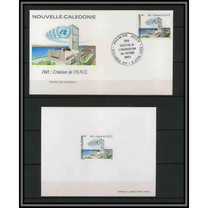 Nouvelle calédonie épreuve de luxe / deluxe proof + FDC Premier jour N° 685 ONU Nations unies (uno - united nations)