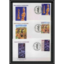 Nouvelle calédonie épreuve de luxe / deluxe proof + FDC Premier jour N° 721 /723 danse sculpture boi