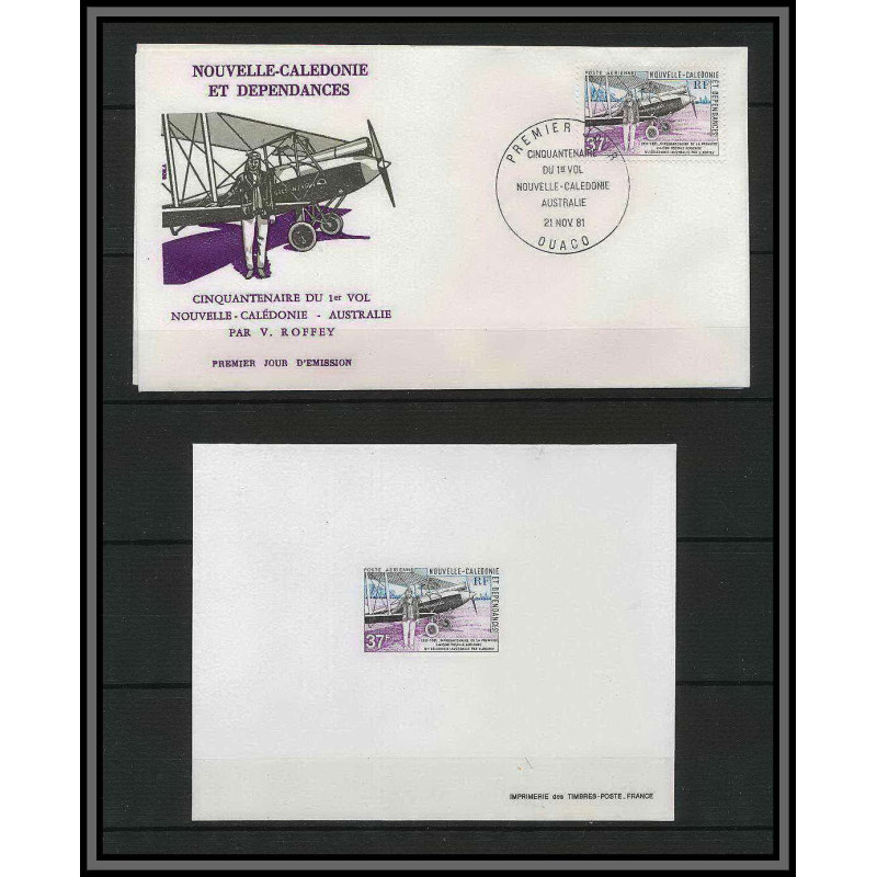 Nouvelle calédonie épreuve de luxe / deluxe proof FDC Premier jour N° 219 roffrey liaison postale calédonie australie 