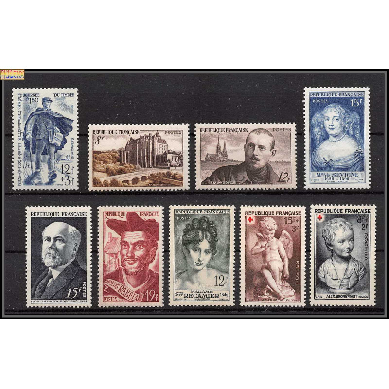 1950 année complète neufs ** cote 15 euros PARFAIT état sauf celebrites 867/872