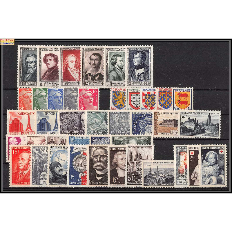 1951 année complète neufs ** cote 150 euros PARFAIT état TTB