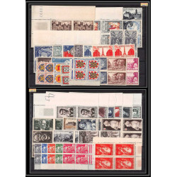 1951 année complète neufs ** cote 600 euros PARFAIT état TTB BLOC 4 beaucoup de bord et coin de feuille