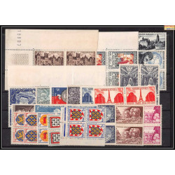 1951 année complète neufs ** cote 600 euros PARFAIT état TTB BLOC 4 beaucoup de bord et coin de feuille