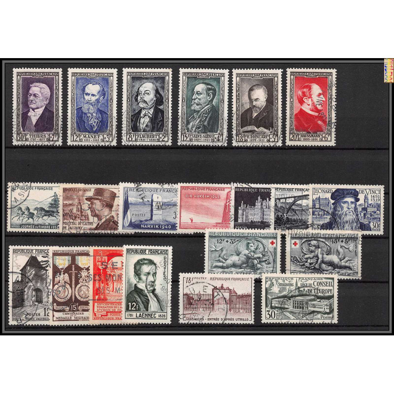 1952 année complète oblitéré très belle qualité cote 103 euros