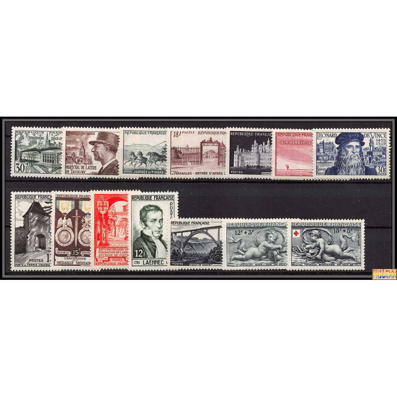 1952 année neufs ** cote 54 euros PARFAIT état sauf célébrités 930/935 TTB