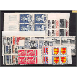 1954 année complète neufs ** cote 1260 euros PARFAIT état TTB BLOC 4 beaucoup de bord et coins de feuille
