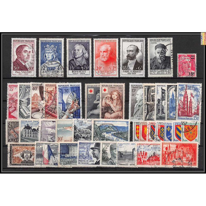 1954 année complète oblitéré très belle qualité cote 252 euros