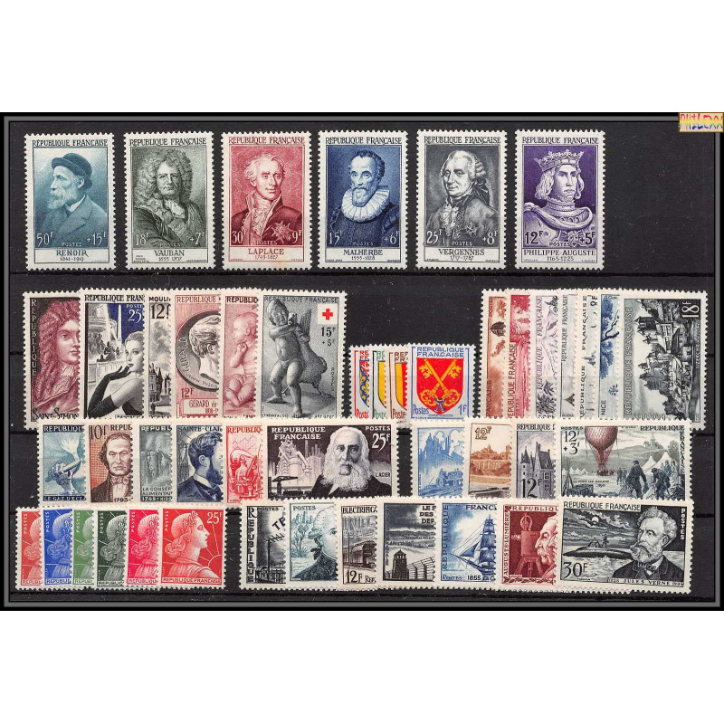 1955 année complète neufs ** cote 258 euros PARFAIT état TTB