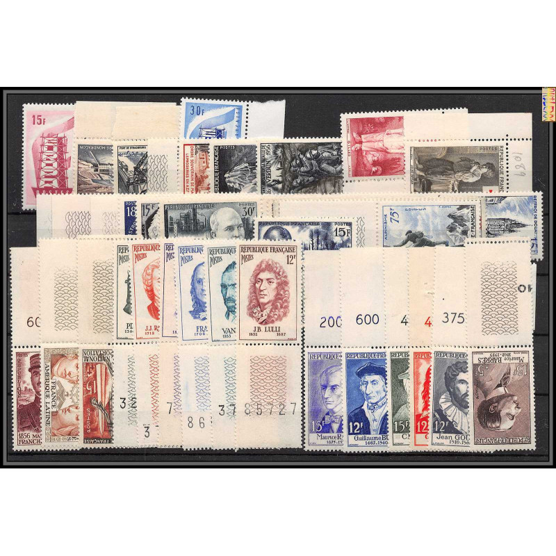 1956 année complète neufs ** cote 165 euros PARFAIT état TTB tous bord de feuille
