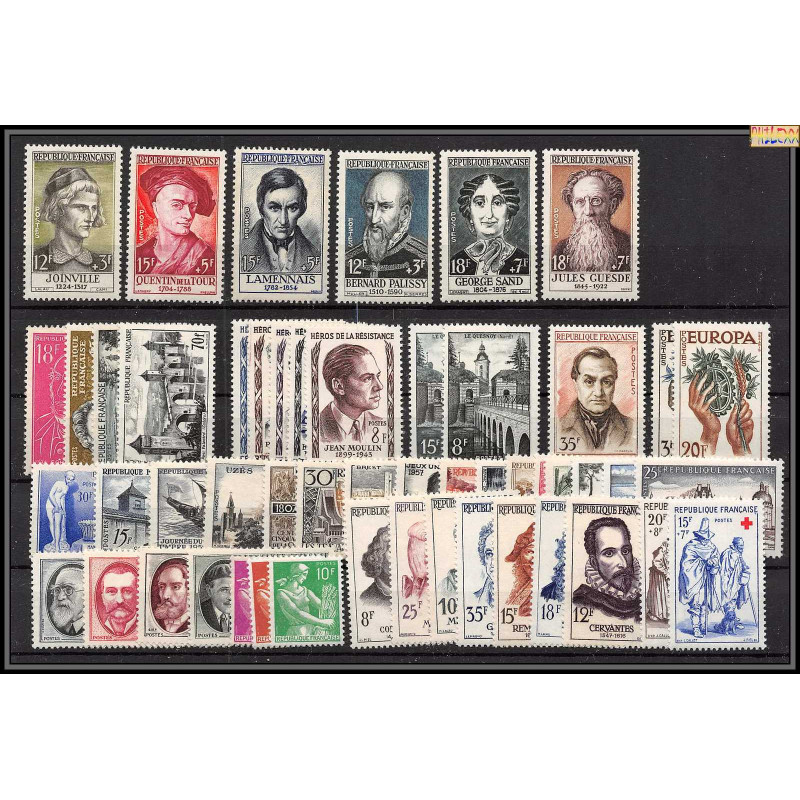 1957 année complète neufs ** cote 111 euros PARFAIT état TTB