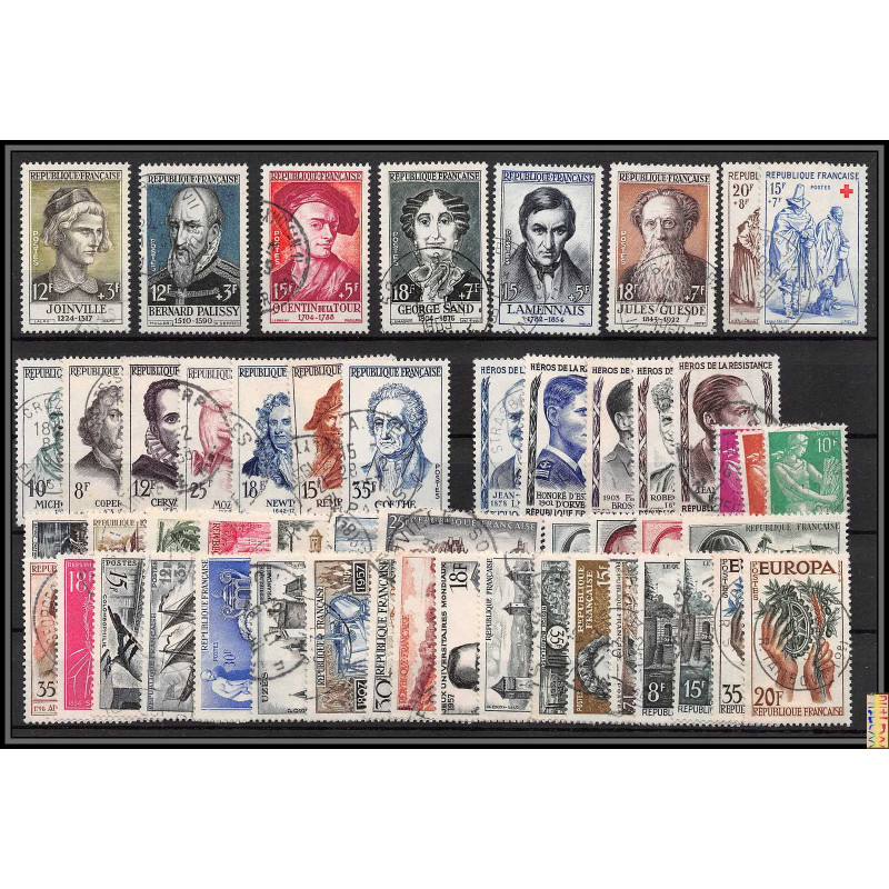 1957 année complète oblitéré très belle qualité 