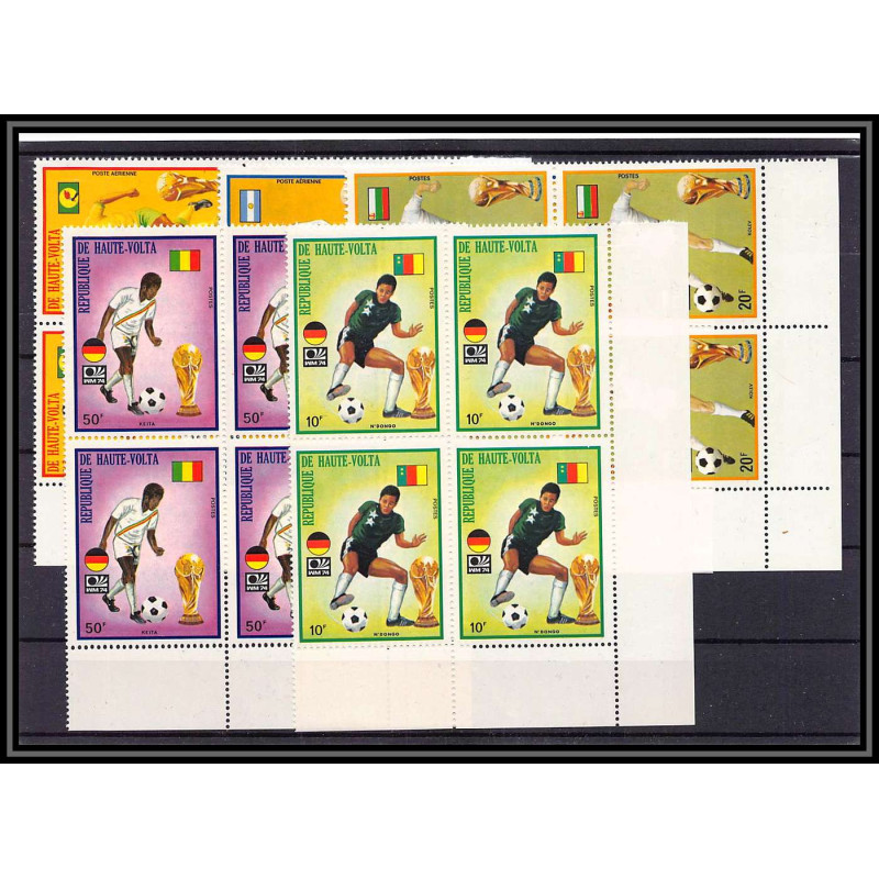 60033a Mi N°509/513 Football soccer germany wold cup 1974 haute volta bloc 4 MNH