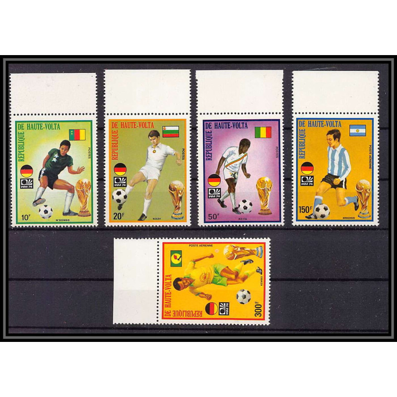 60033c Mi N°509/513 Football soccer germany wold cup 1974 haute volta MNH
