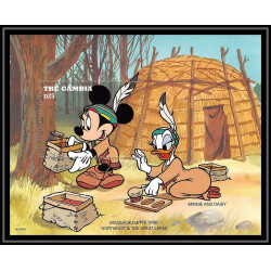 80012 Mi N°270/271 Gambie gambia minnie daisy massachusetts tribe disney bloc (BF) neuf ** MNH 1995