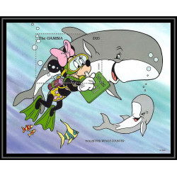 80024 Mi N°283 Gambie gambia minnie whale counter disney bloc (BF) neuf ** MNH 1996