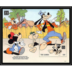 80025 Mi N°221 Gambie gambia mickey eega beeva goofy disney bloc (BF) neuf ** MNH 1994