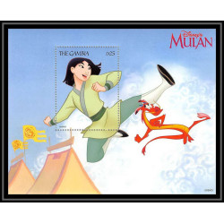 80029 Mi N°384/387 Gambie gambia mulan disney bloc (BF) neuf ** MNH 1998 full set complet