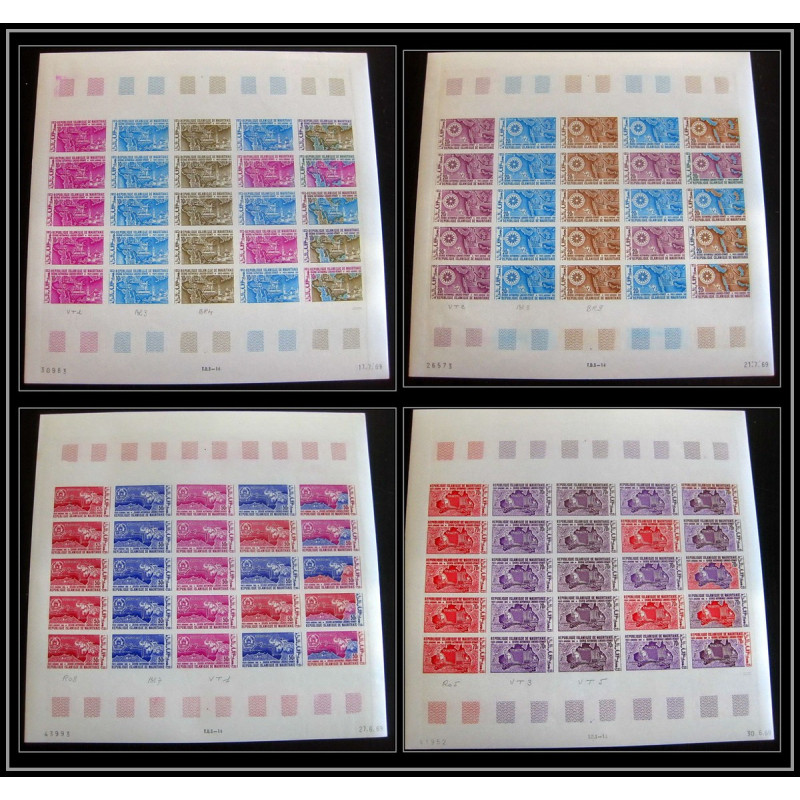 94112 PA 94/97 Course automobile london sydney cars 1969 mauritanie Essai proof Non dentelé imperf feuille sheet ** MNH 