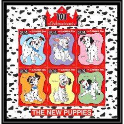 80188 lot Mi 2684/2707 BF 339/344 Gambie gambia 101 dalmatiens dalmatians Chien dog disney neuf ** MNH full set 1997
