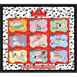 80188 lot Mi 2684/2707 BF 339/344 Gambie gambia 101 dalmatiens dalmatians Chien dog disney neuf ** MNH full set 1997