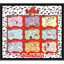 80188 lot Mi 2684/2707 BF 339/344 Gambie gambia 101 dalmatiens dalmatians Chien dog disney neuf ** MNH full set 1997