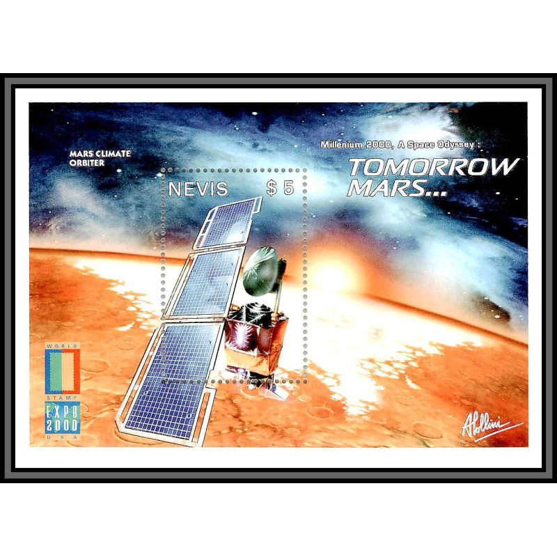 80502 Nevis N°191 Mars climate orbiter expo 2000 TB neuf ** MNH espace (space)