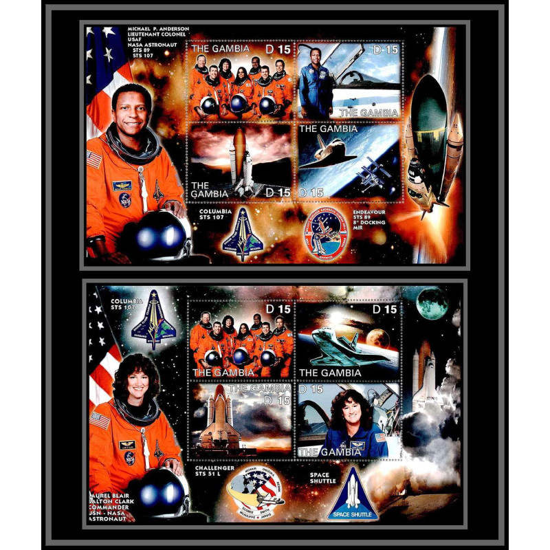 80528 Gambia gambie mi N°251-1 et 3 columbia sts 107 anderson blair TB neuf ** MNH espace (space) 2003