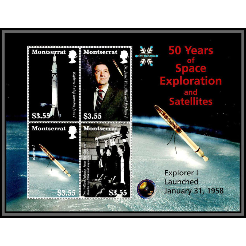 80543 Montserrat N°1408/1411 EXPLORER 50 years of space exploration ans satellites TB neuf ** MNH espace (space) 2008