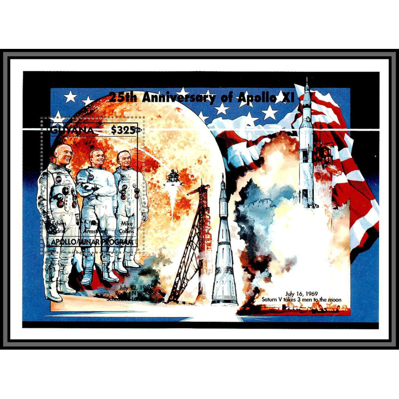 80546 mi N°240 25th Anniversary Of Apollo 11 Guyana guyane TB neuf ** MNH espace (space) 1994