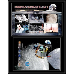 80548a mi N°7838/7844 + BF 803 Moon landing Luna 9 Guyana guyane TB neuf ** MNH espace space 2006
