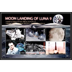 80548a mi N°7838/7844 + BF 803 Moon landing Luna 9 Guyana guyane TB neuf ** MNH espace space 2006