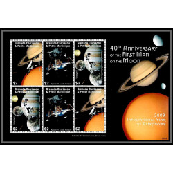 80552 mi 4530/4532 + BF 40th anniversary BF first man on the moon grenada carriacou TB neuf ** MNH espace space 2009