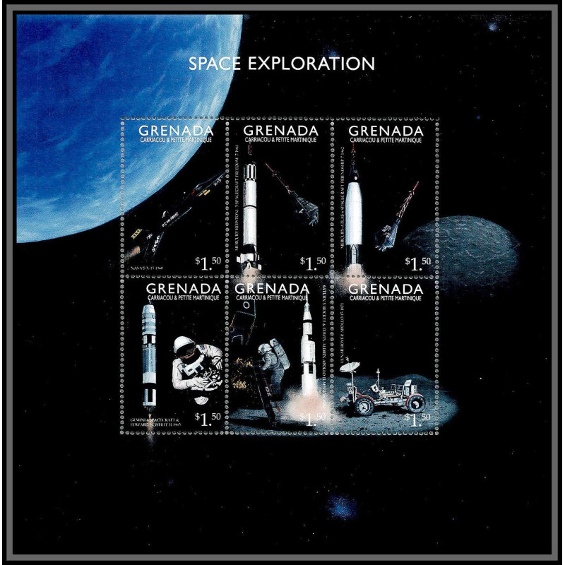 80555 mi 2974-2979 grenada carriacou petite martinique TB neuf ** MNH espace space exploration 1999