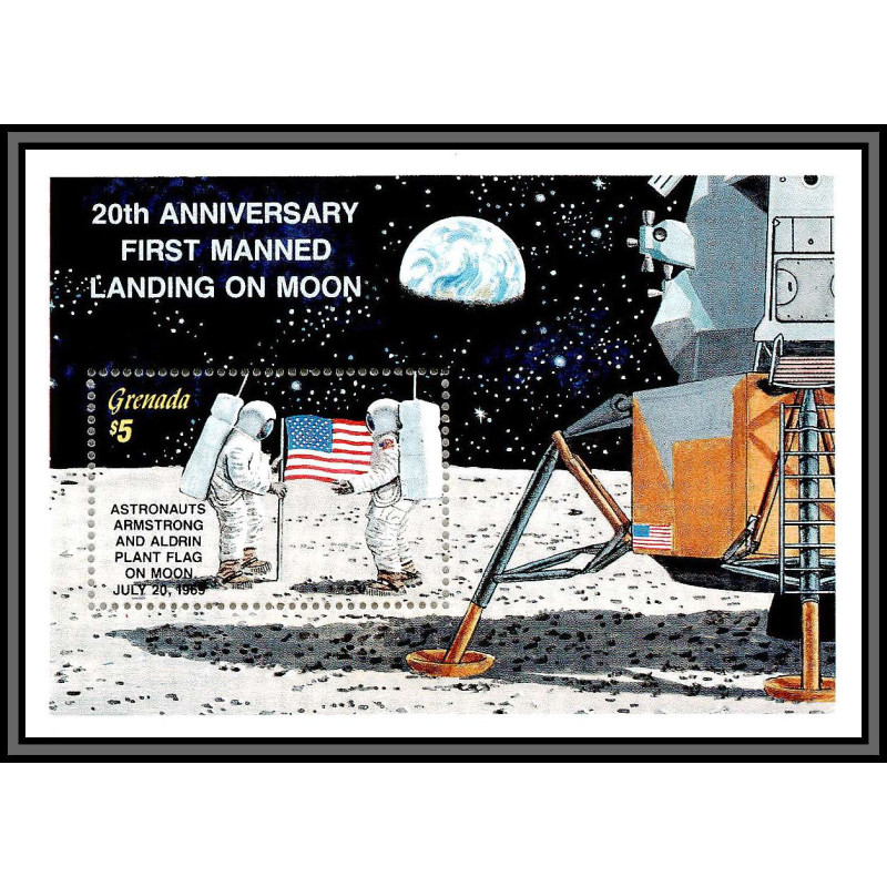 80561 MI N°226 20th anniversary first manned landing on moon grenada grenade TB neuf ** MNH espace (space) 1989
